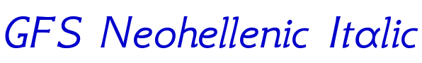 GFS Neohellenic Italic font